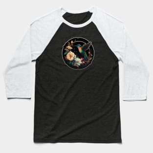 Hummingbird and Flowers Baseball T-Shirt